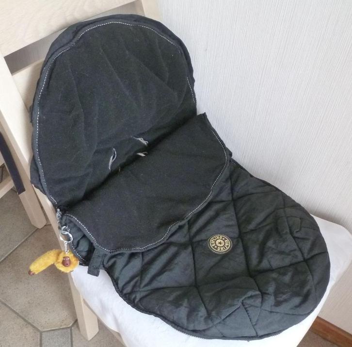 Kipling voetenzak zwart engelennest + aap, Kinderen en Baby's, Dekens, Slaapzakjes en Inbakerproducten, Gebruikt, Slaapzak, 70 tot 85 cm