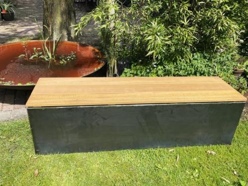 Cortenstaal tuinbank, of alu., Tuin en Terras, Tuinbanken, Nieuw, Overige materialen, Ophalen of Verzenden