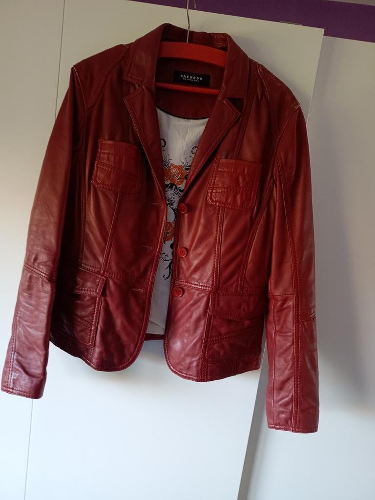 Lederen damesjasje merk Oakwood, Enlèvement, Comme neuf, Taille 46/48 (XL) ou plus grande, Manteau