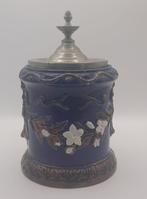 Aardewerk tabakspot met tinnen deksel. Duitse makelijk 1900, Antiek en Kunst, Ophalen of Verzenden