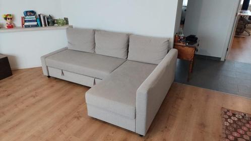 IKEA FRIHETEN converteerbare bank — Beige, Huis en Inrichting, Zetels | Zetels, Zo goed als nieuw, Hoekbank, Vierpersoons of meer