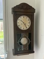 Antieke regulateur wandklok- hout en glas-bim-bam, Ophalen