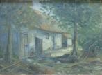 L. VAN VELTHEM / BOERDERIJZICHT / OLIEVERF / 34x45cm / KADER, Ophalen of Verzenden