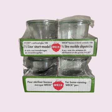 8 Stuks WECK Stortglas 580 ml 1/2 Liter  met Rubber & Klem beschikbaar voor biedingen