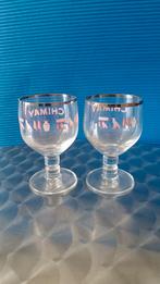 Lots de deux verres Chimay 18cl hiéroglyphes, Ophalen of Verzenden, Zo goed als nieuw