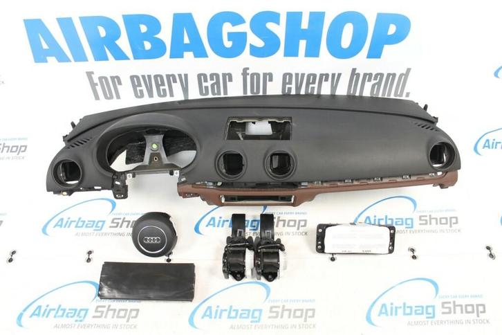 Airbag kit Tableau de bord noir/brun 3 branche Audi A3 8V, Auto-onderdelen, Dashboard en Schakelaars