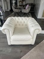 1-zit wit leder chesterfield van Natuzzi, Huis en Inrichting, Zetels | Complete zithoeken, Ophalen, Gebruikt, Leer, Cottage