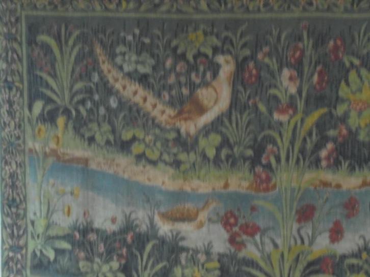 groot wandtapijt: réplique fidèle d.u. document du XV siècle, Antiek en Kunst, Antiek | Tapijten, Tafelkleden en Textiel, Ophalen