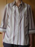Laura Lebek 46 hemd met 3/4 mouwen en voering, Beige, Maat 46/48 (XL) of groter, Ophalen of Verzenden, Zo goed als nieuw