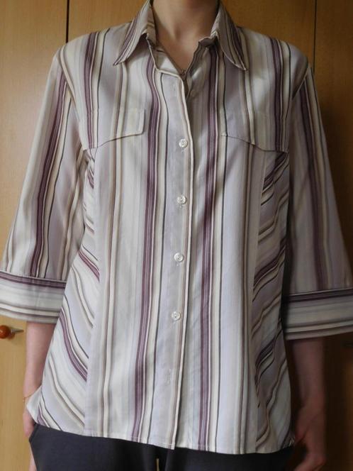 Laura Lebek 46 hemd met 3/4 mouwen en voering, Kleding | Dames, Blouses en Tunieken, Zo goed als nieuw, Maat 46/48 (XL) of groter