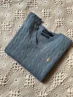 Ralph Lauren kabel trui - blauw V-hals - S, Kleding | Dames, Truien en Vesten, Ophalen of Verzenden, Zo goed als nieuw, Maat 36 (S)