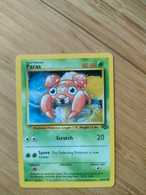 Pokemon paras-kaart, 1999, 59/64, Hobby en Vrije tijd, Verzamelkaartspellen | Pokémon, Gebruikt, Ophalen