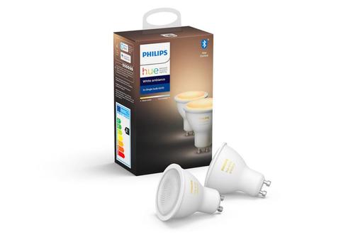 Philips Hue White ambiance 2x Ampoule simple GU10, Maison & Meubles, Lampes | Lampes en vrac, Neuf, Ampoule LED, 30 à 60 watts