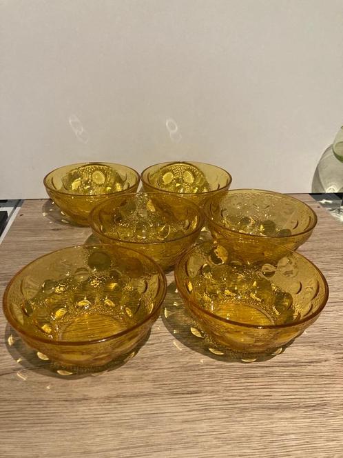 6 grote vintage glazen schalen uit de jaren 70, Antiek en Kunst, Antiek | Glaswerk en Kristal, Ophalen of Verzenden