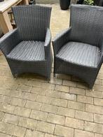 anthraciet wicker stoelen (2stuks), Tuin en Terras, Ophalen, Gebruikt