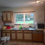 Een uitgeruste L-vormige keuken, Huis en Inrichting, Ophalen, Gebruikt, Bruin, Hoekkeuken