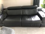 lederen salon met 2 relaxen, Huis en Inrichting, Ophalen, Gebruikt, Rechte bank, 200 tot 250 cm