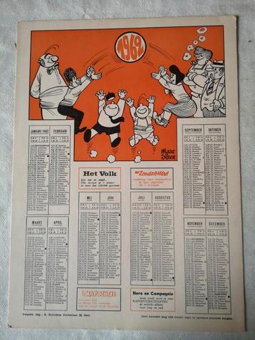 Marc Sleen kalender 1962  beschikbaar voor biedingen