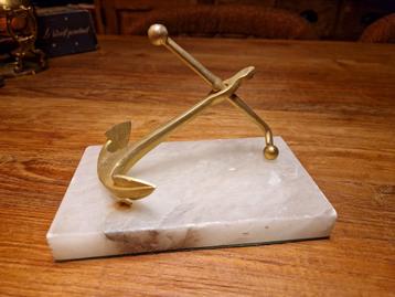 Vintage messing Anker op marmeren voet beschikbaar voor biedingen