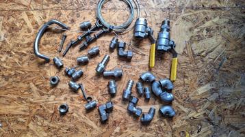 inox  kraan 3/4 bochten  en hulpstukken alles nieuw beschikbaar voor biedingen