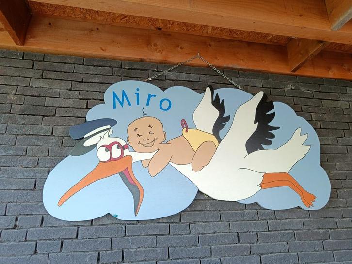 Geboortebord (naam eenvoudig aan te passen), Kinderen en Baby's, Kraamcadeaus en Geboorteborden, Zo goed als nieuw, Geboortebord