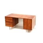 Groot vintage palissander bureau jaren '60 '70 retro, Verzenden