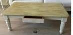 Salontafel met lade en witte poten blad gepatineerd, Ophalen, Gebruikt