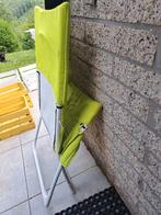 2 groene opklapbare tuinstoelen, Tuin en Terras, Ophalen