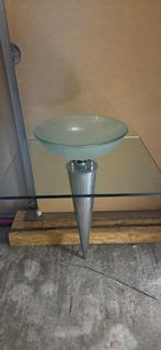 Wastafel in glas, Doe-het-zelf en Bouw, Sanitair, Ophalen, Gebruikt, Glas, Wastafel
