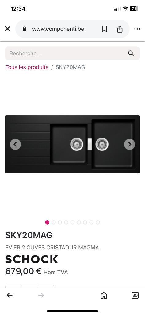 Évier 2 bacs noir composite, Huis en Inrichting, Keuken | Keukenelementen, Zo goed als nieuw, Zwart, Ophalen