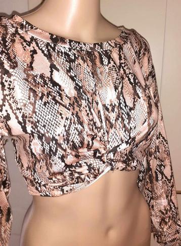 topje croptop roze slangenpatroon Shein XS of 34 beschikbaar voor biedingen