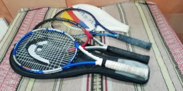 Tennisrackets drie + opbergtas. beschikbaar voor biedingen