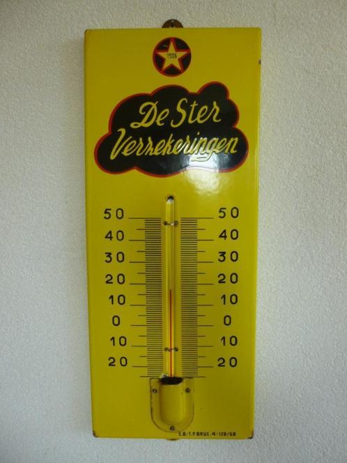 EMAILLE RECLAME THERMOMETER"DE STER VERZEKERINGEN"UIT 1968, Verzamelen, Merken en Reclamevoorwerpen, Gebruikt, Reclamebord, Verzenden