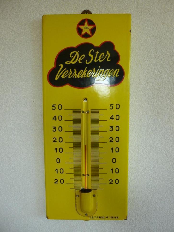EMAILLE RECLAME THERMOMETER"DE STER VERZEKERINGEN"UIT 1968, Verzamelen, Merken en Reclamevoorwerpen, Gebruikt, Reclamebord, Verzenden
