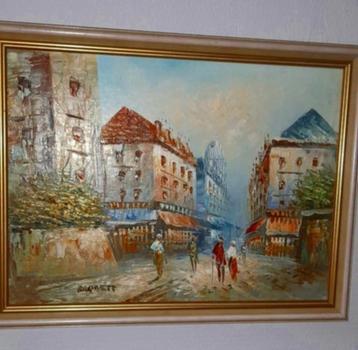 Burnett "Streets of Paris" - Art Deco - Schilderij beschikbaar voor biedingen