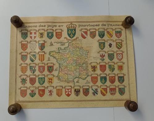 Poster: blasons des pays et provinces de France, Verzamelen, Posters, Zo goed als nieuw, Overige onderwerpen, Rechthoekig Liggend