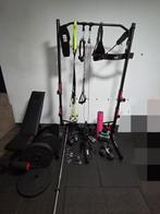Fitnesrek met bench en extra's, Sport en Fitness, Ophalen, Zo goed als nieuw