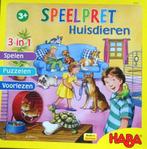 Haba Speelpret Huisdieren 3 in 1. Als nieuw. Vanaf 3 jaar, Hobby en Vrije tijd, Gezelschapsspellen | Bordspellen, Een of twee spelers