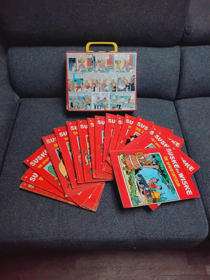Vintage SuskeWiske koffer begin ’80 met 16 strips 1974-1982, Verzamelen, Stripfiguren, Ophalen of Verzenden