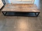 Eikenhouten salontafel & bijzettafeltje, Ophalen, Gebruikt, Rechthoekig, Eikenhout