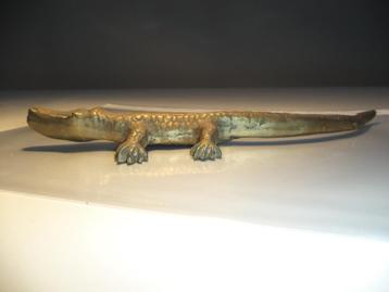 desktop antiek bronzen krokodil gepolierd brons crocodile beschikbaar voor biedingen