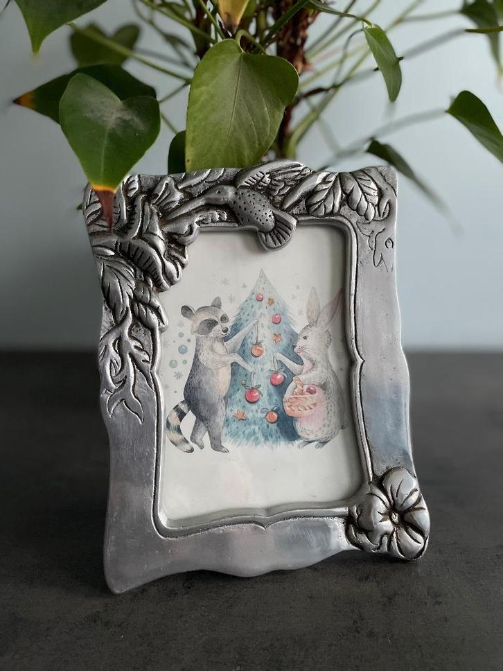 Vintage Seagull Pewter tinnen fotokader, Antiek en Kunst, Antiek | Tin, Ophalen