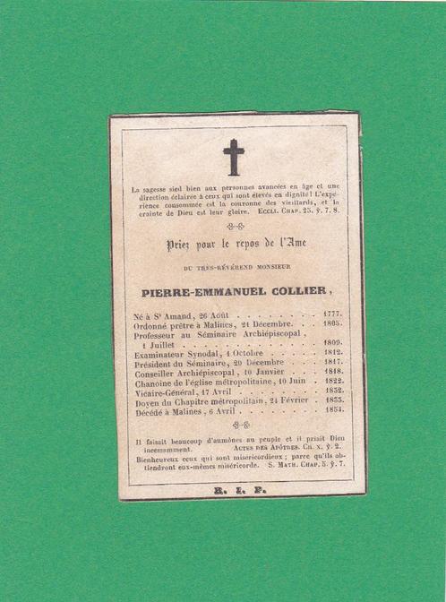 DP Priester Pierre Collier, Collections, Images pieuses & Faire-part, Image pieuse, Enlèvement ou Envoi