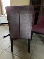 6 degelijke stoelen in afwerking stof bordeauxkleur, Ophalen, Hout, Overige kleuren, Zo goed als nieuw
