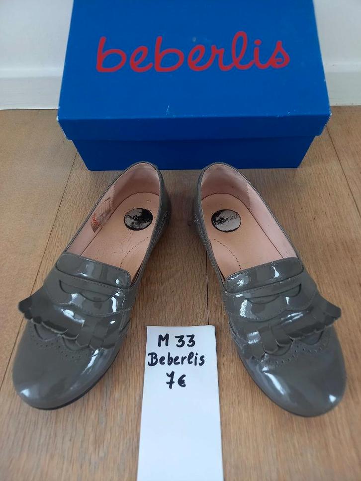 Beberlis grijze lakschoentjes Maat 33, Kinderen en Baby's, Kinderkleding | Schoenen en Sokken, Zo goed als nieuw, Schoenen, Meisje