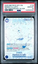 Monkey.D.Luffy PSA 10 Silver OP11, Ophalen of Verzenden, Nieuw, Losse kaart