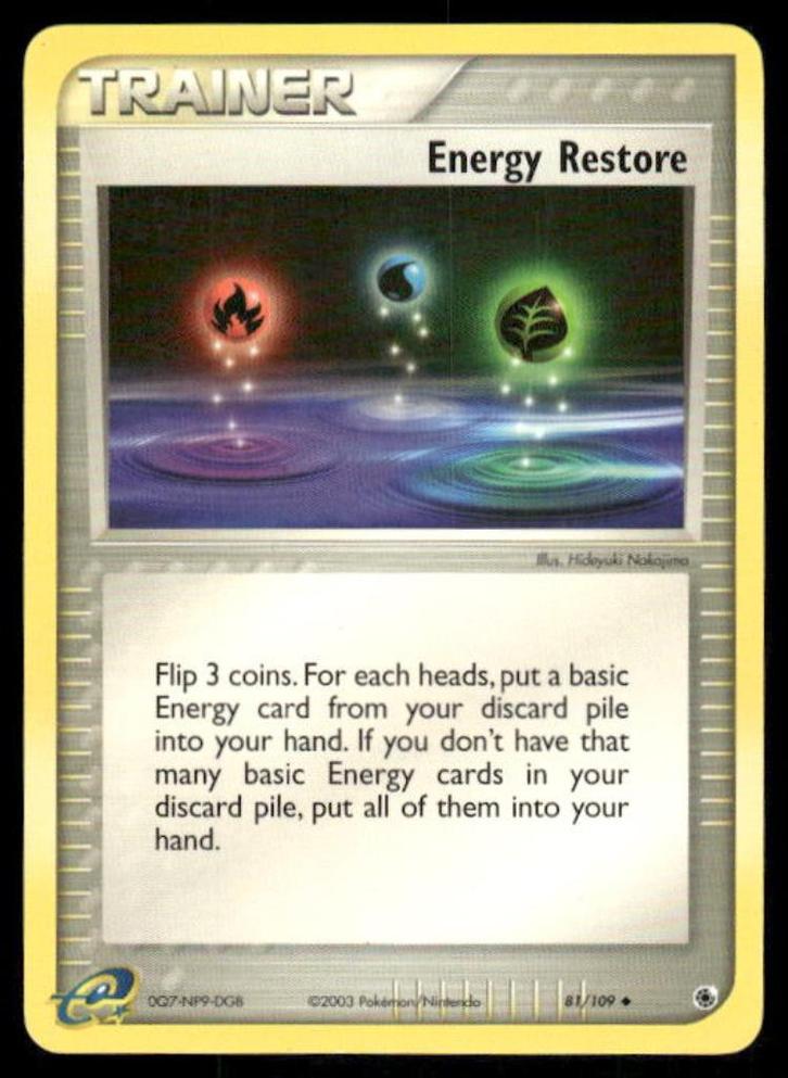 Energy Restore 81/109 - Ruby &amp; Sapphire, Hobby en Vrije tijd, Verzamelkaartspellen | Pokémon, Gebruikt, Verzenden