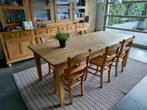 tafel en stoelen in grenen, 200 cm of meer, 50 tot 100 cm, Grenenhout, Gebruikt