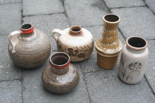 5x vazen uit Duitsland (Strehla / West-Germany) (jaren 60), Antiek en Kunst, Antiek | Vazen, Ophalen of Verzenden