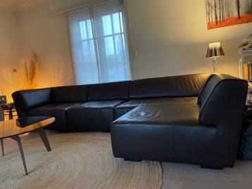 Lederen hoekzetel Indera, Huis en Inrichting, Ophalen, 250 tot 300 cm, Zo goed als nieuw, Rechte bank